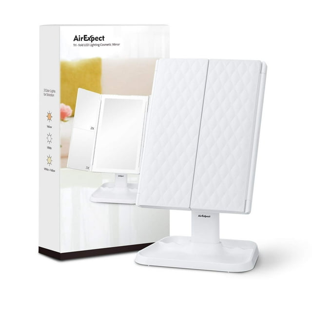 AirExpect- Tri - fold LED Lighting Cosmetic Mirror