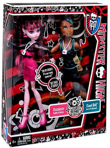 Monster High Music Festival Draculaura & Clawd Wolf Exclusive 10.5 Doll 2-Pack