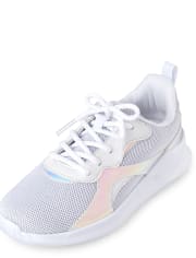 The Children’s Place Girls Holographic Glitter Running Sneakers