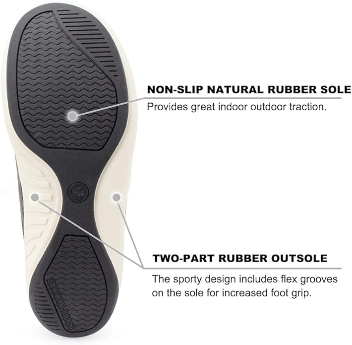 Mens Slippers with Arch Support, Canvas House Slipper Shoes for Men