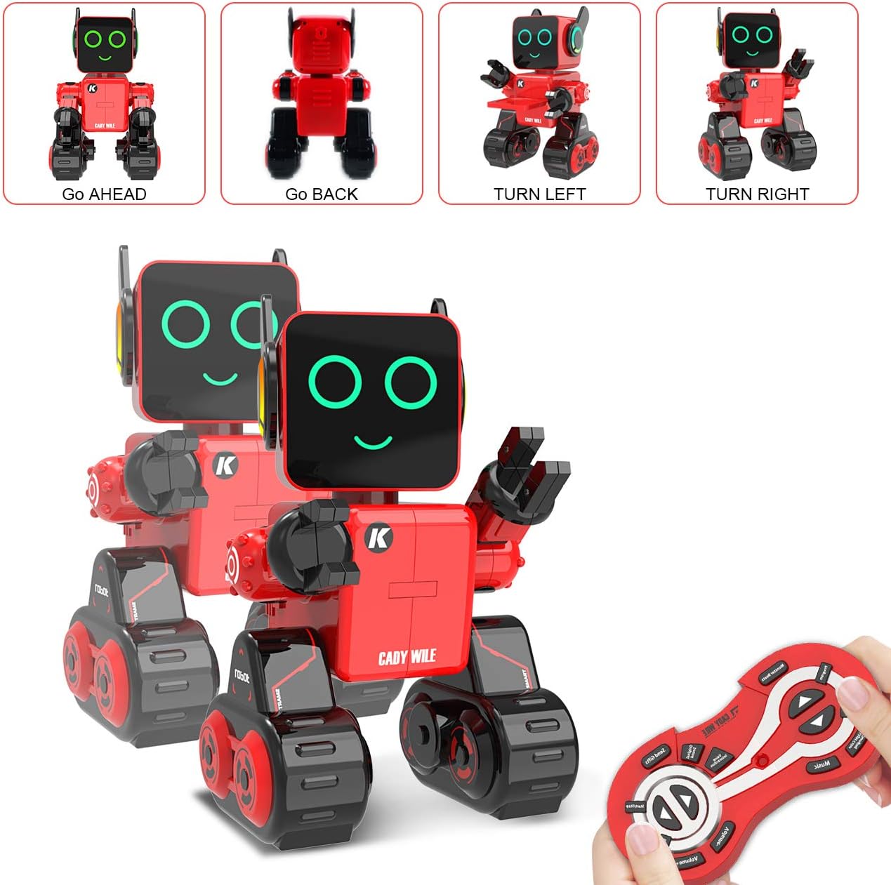 Cady Wile Robot Toy for Kids, Intelligent Interactive Remote Control