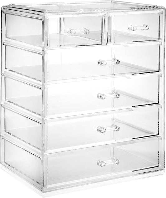 Casafield Acrylic Cosmetic Makeup Organizer & Jewelry Storage Display Case