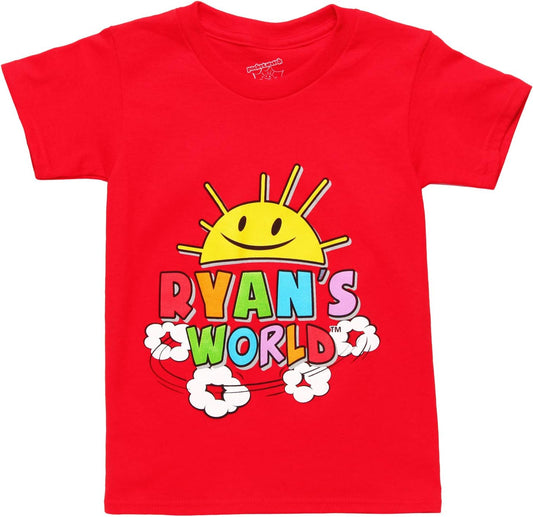 Ryan's World Logo Smiling Sun and Clouds Little Boys Kids Cotton T-Shirt