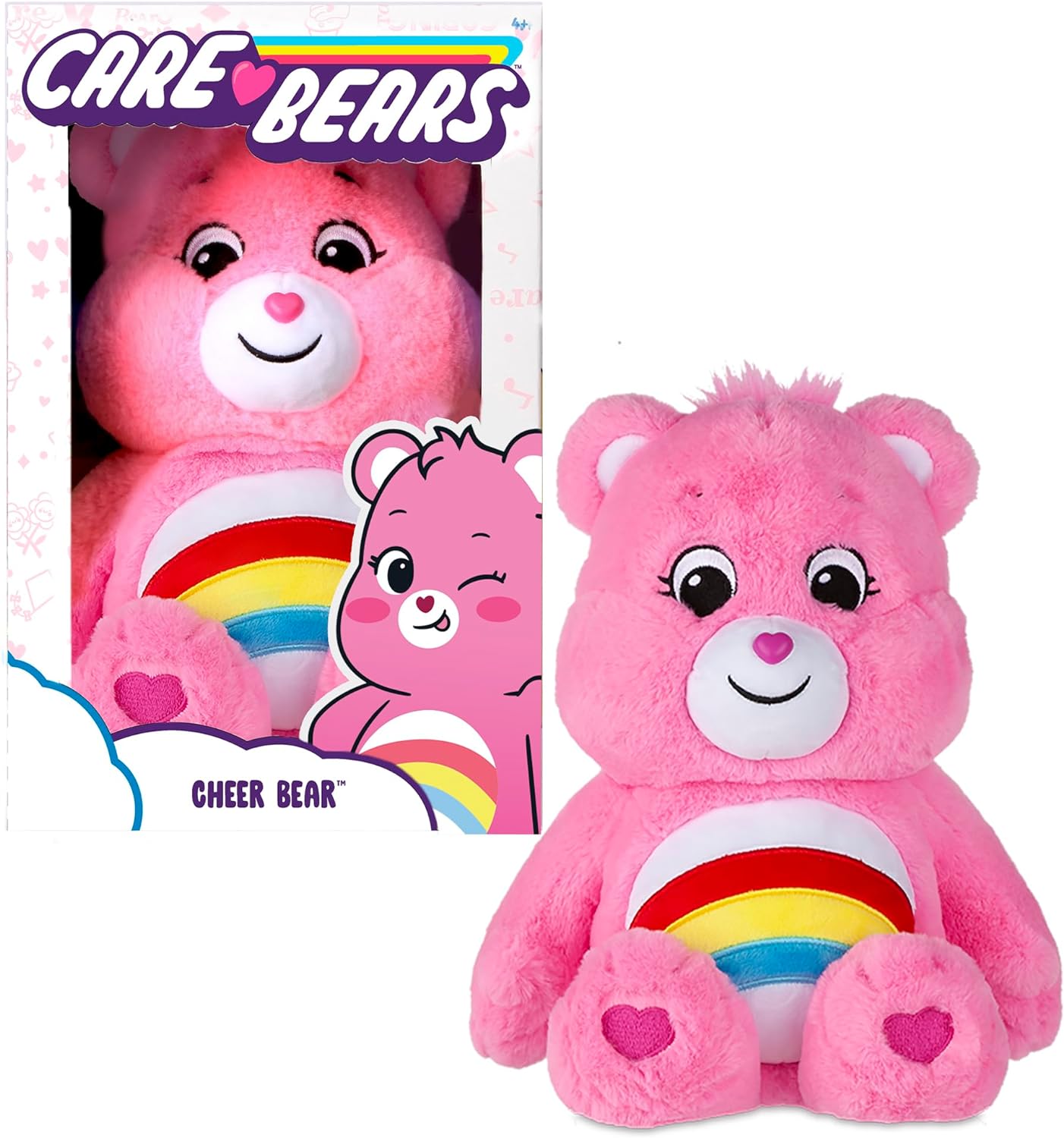 Care Bears 14” Cheer Bear - Pink Plushie Stuffed Toy