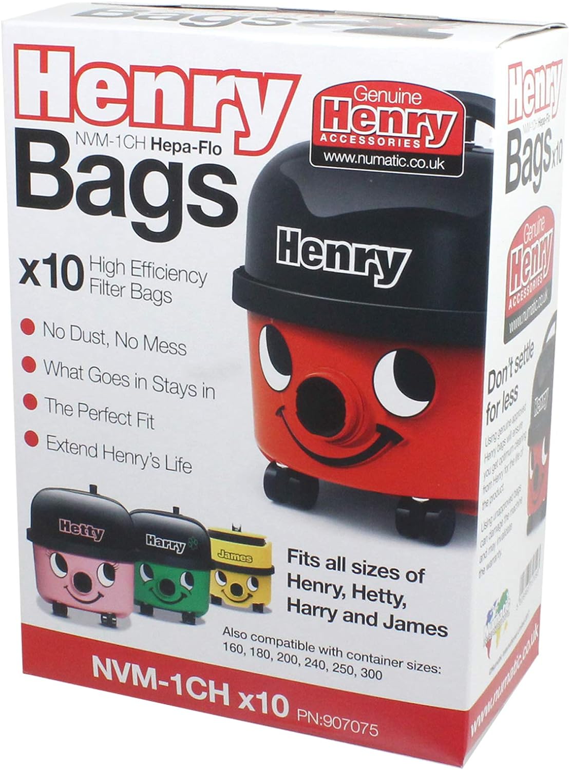 Numatic NVM-1CH Numatic Henry and James Cleaner Bags