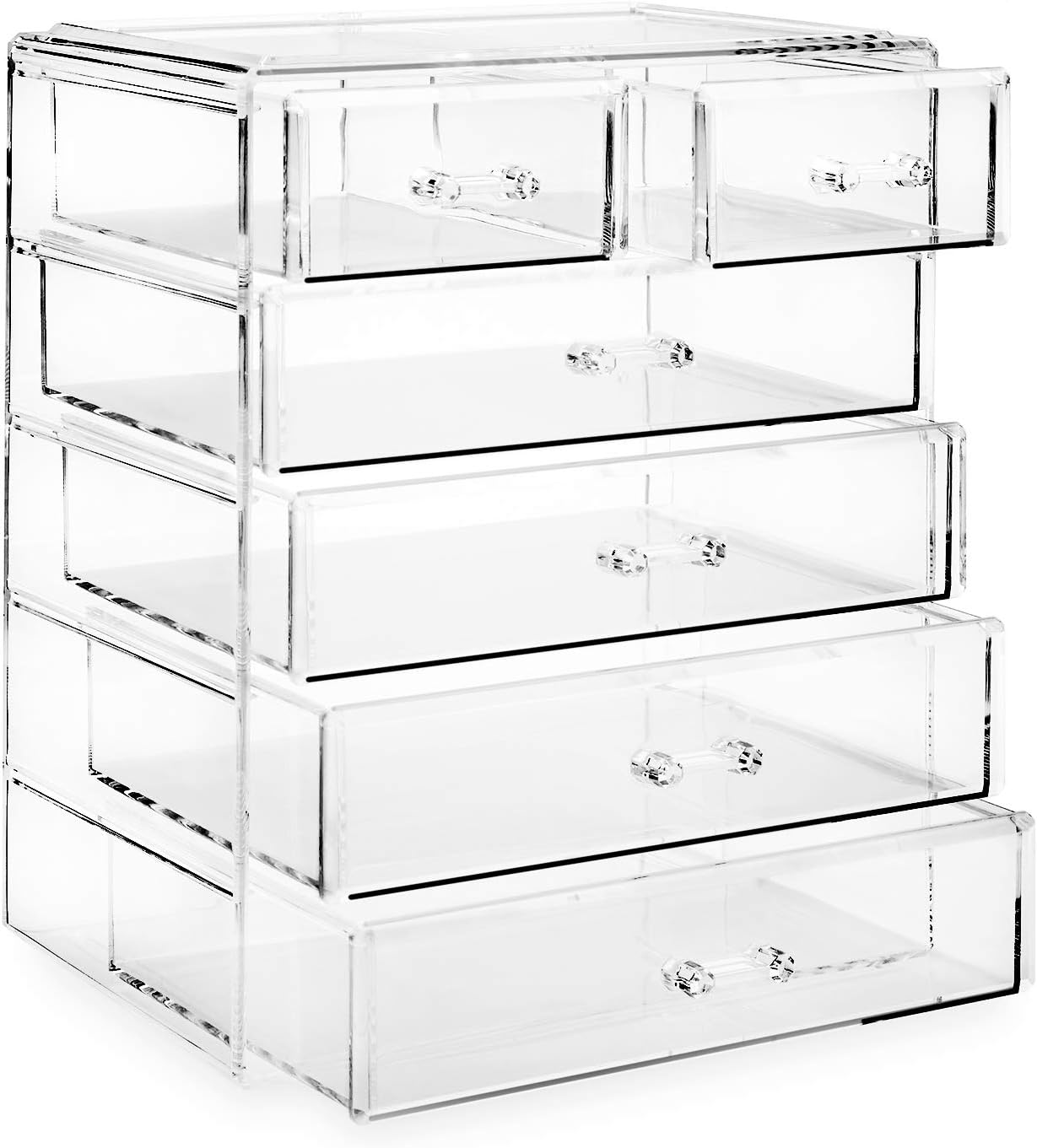 Casafield Acrylic Cosmetic Makeup Organizer & Jewelry Storage Display Case