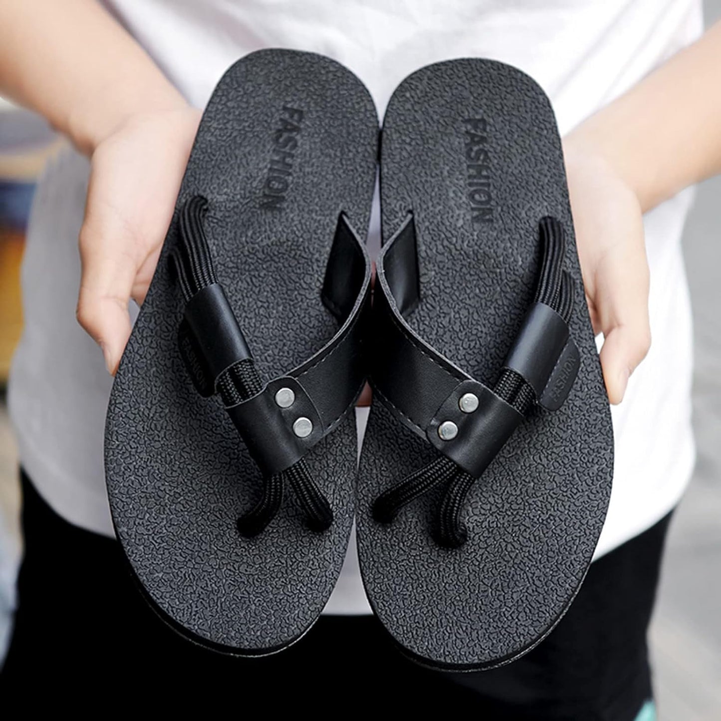 Men Flip Flops Flat Bottomed Slippers Fashion Shoes