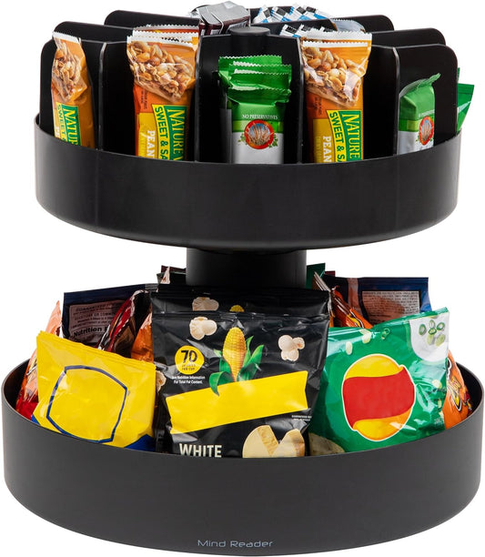 Mind Reader 2-Tier Snack Carousel, Countertop Organizer