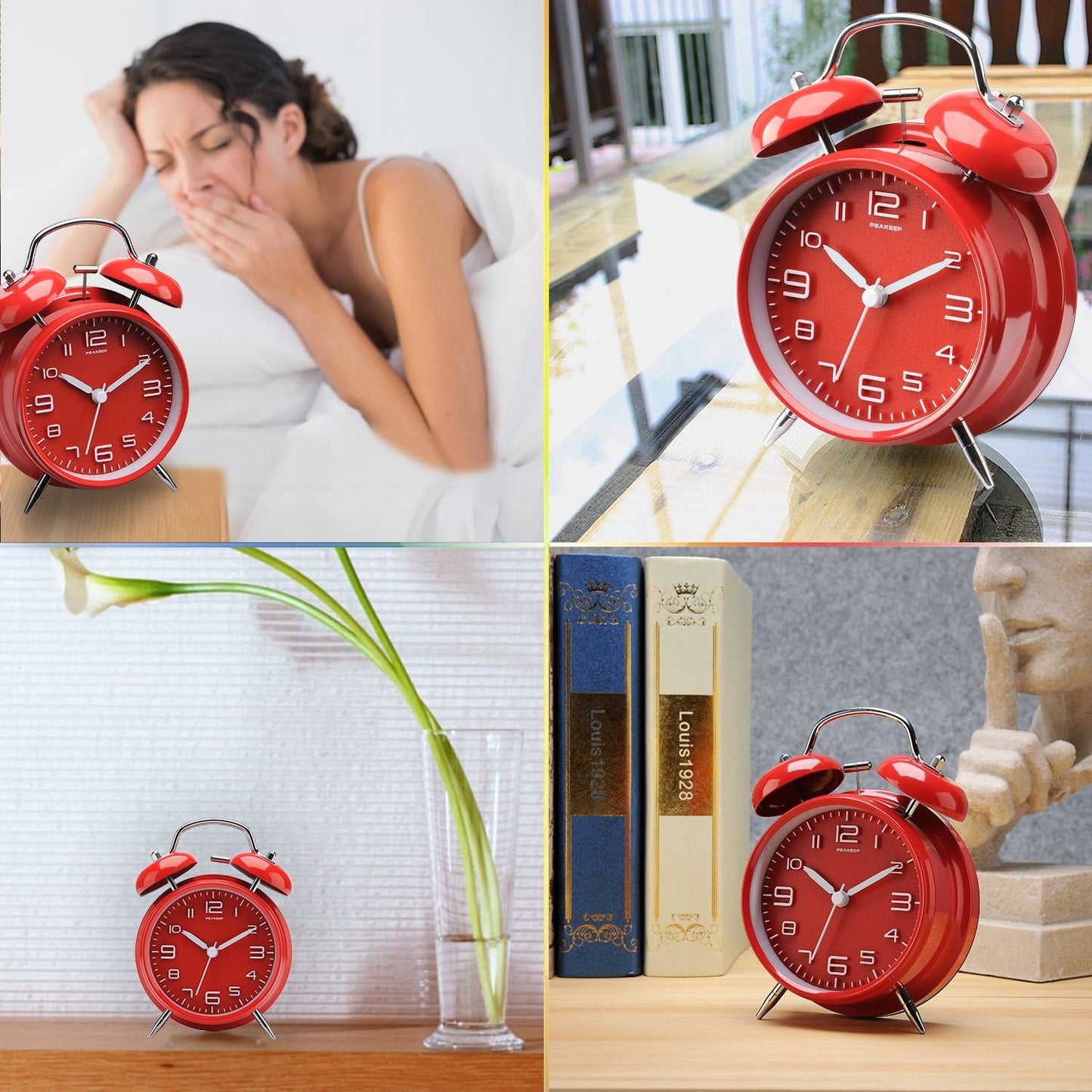 Peakeep 4 Inches Twin Bell Loud Alarm Clock