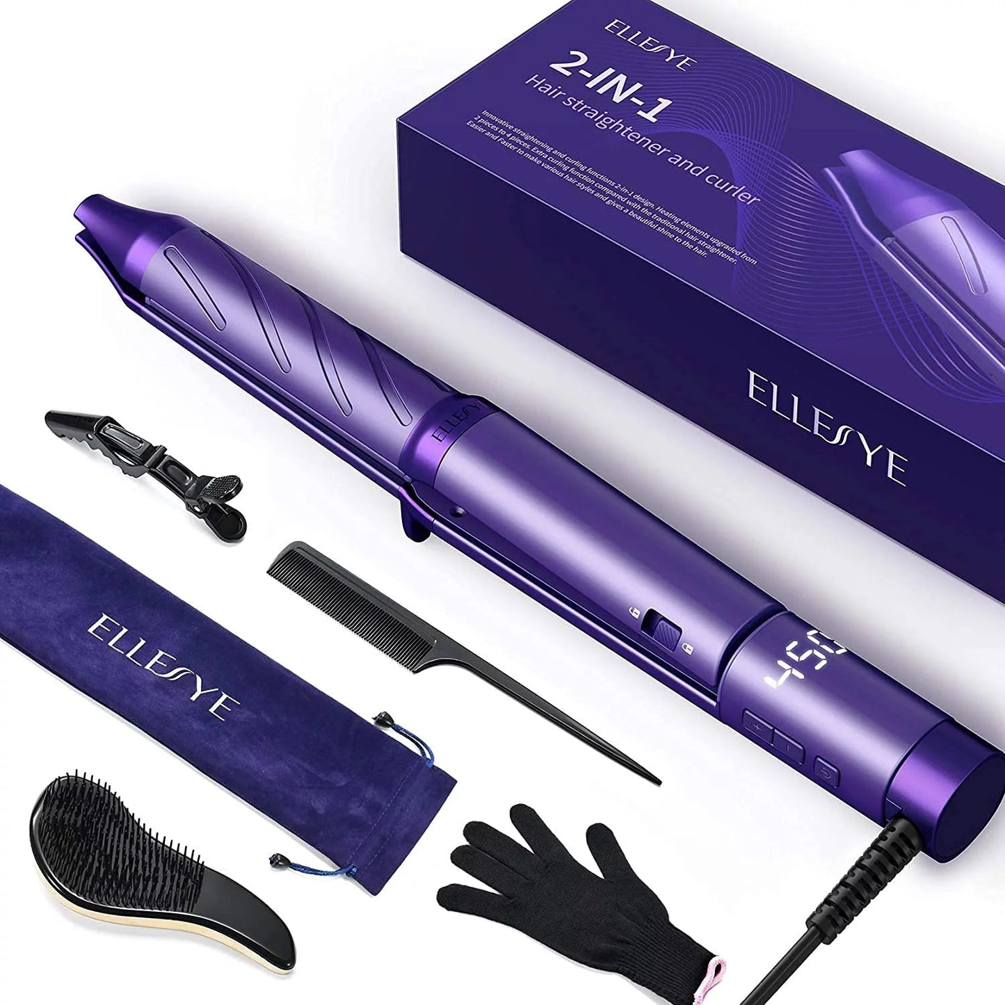 ELLESYE HAIR STRAIGHTENER AND CURLER 2 IN 1