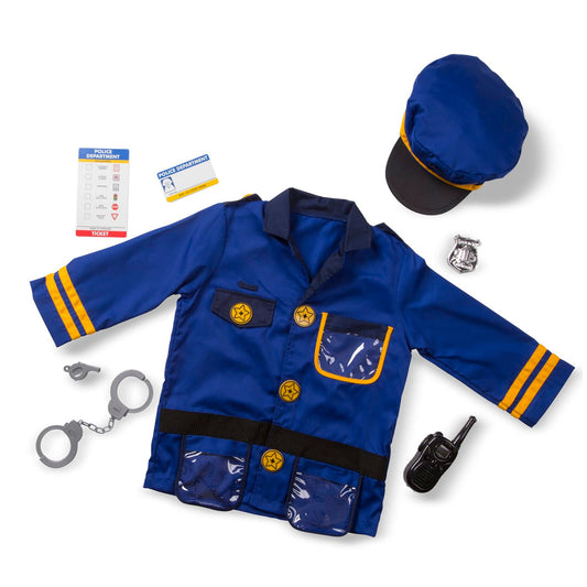 Melissa & Doug unisex-children Police Officer Role Play Costume Dress-Up Set (8 pcs)