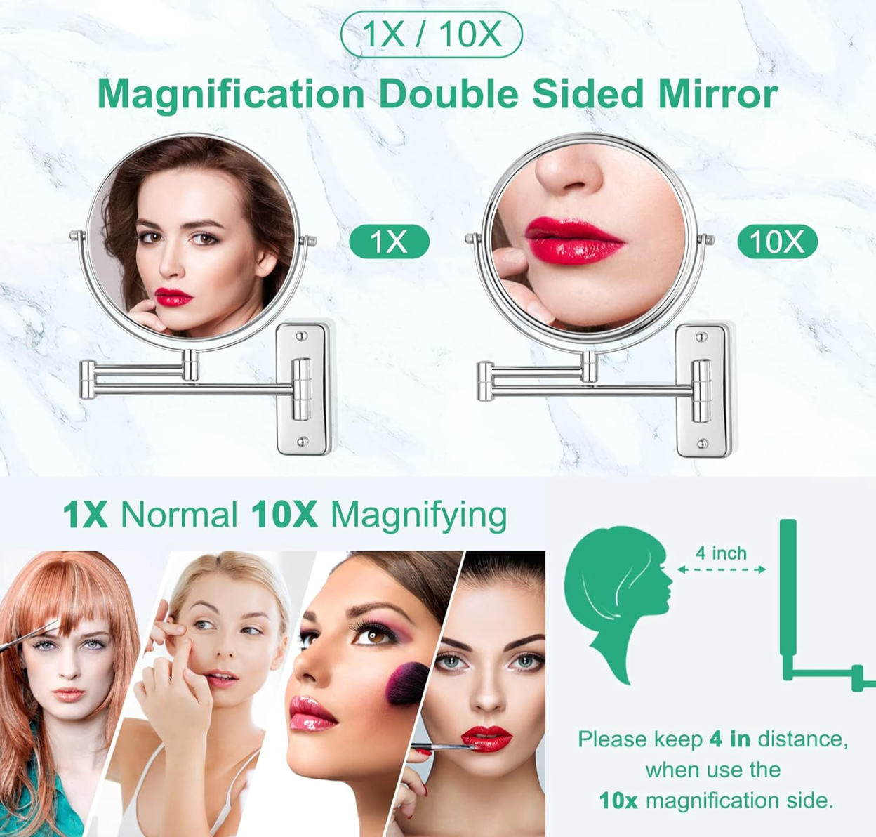 8-Inch Wall Mounted Makeup Mirror