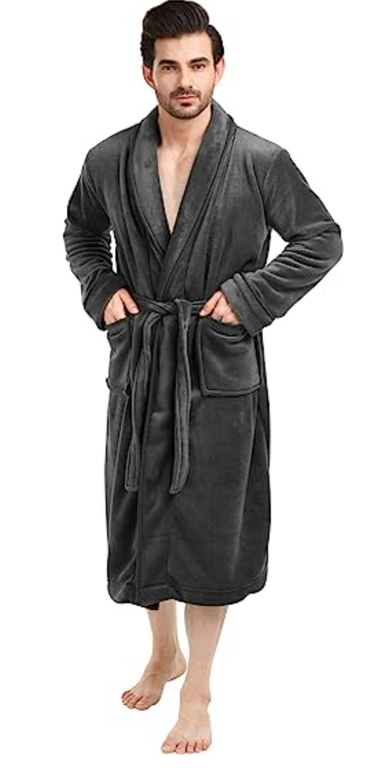 Mens Shawl Collar Fleece & Spa Bath Robe