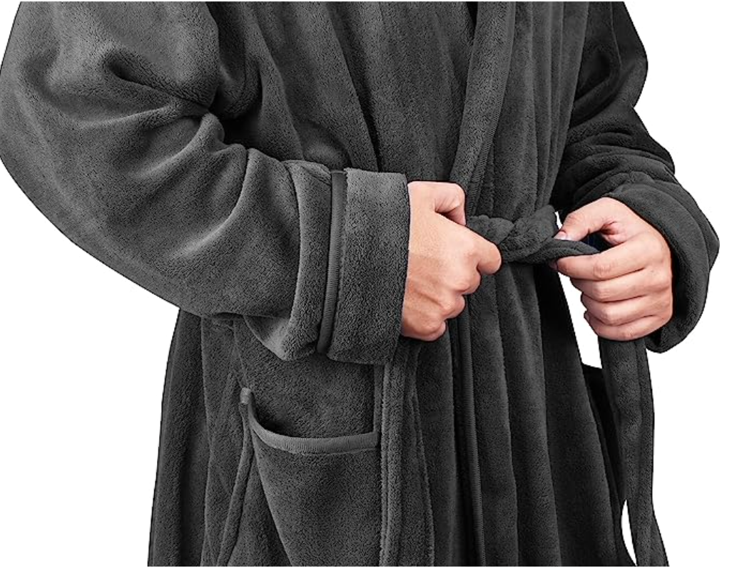 Mens Shawl Collar Fleece & Spa Bath Robe