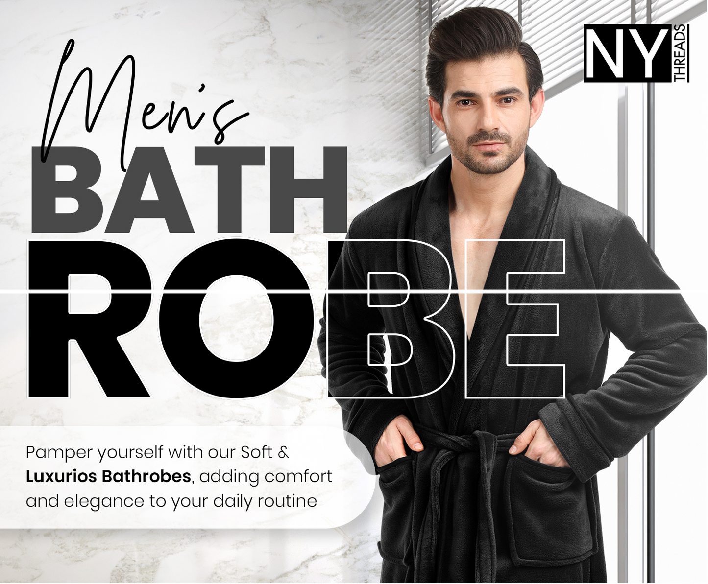 Mens Shawl Collar Fleece & Spa Bath Robe