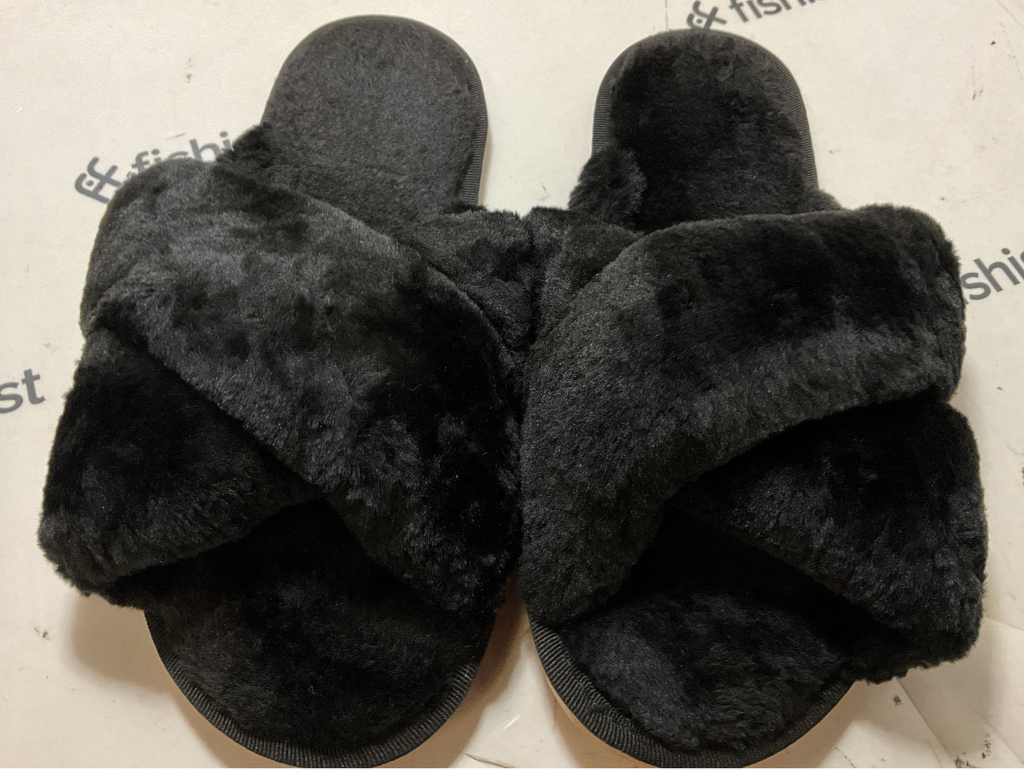 Women's Cross Band Fuzzy Slippers