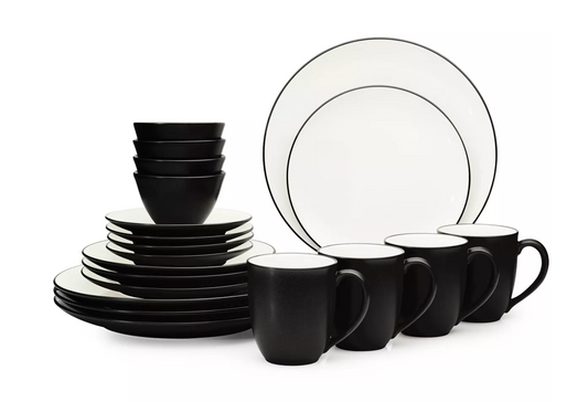 Noritake Colorwave Graphite Stoneware 20-Piece Dinnerware Set, Graphite