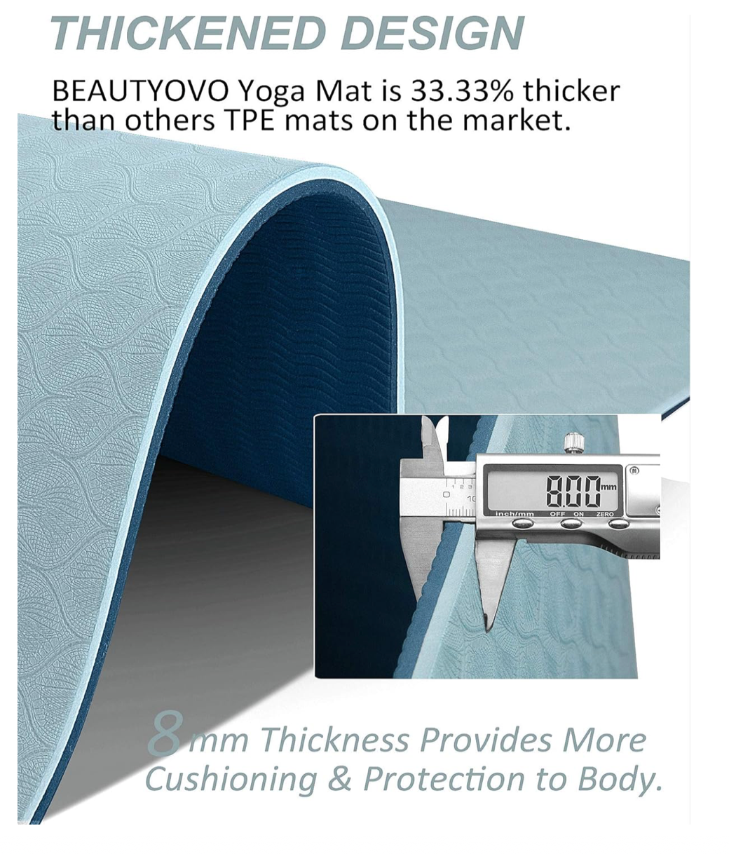 BEAUTYOVO Yoga Mat with Strap