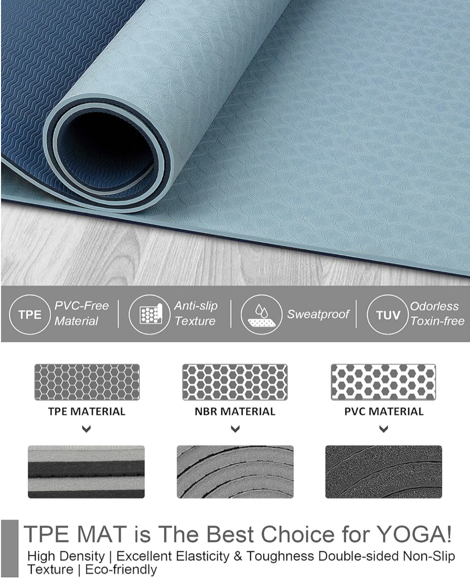 BEAUTYOVO Yoga Mat with Strap