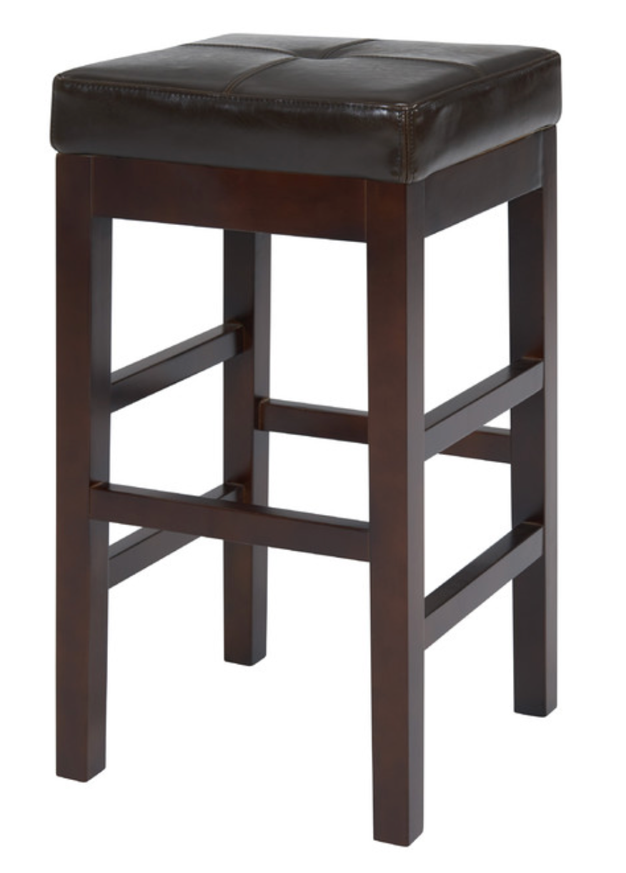 Backless Brown Leather Counterstools (Set of 2)