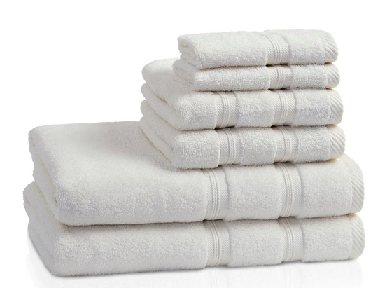 Superior Smart Dry 6-Piece Zero Twist Soft Towel Set Ivory