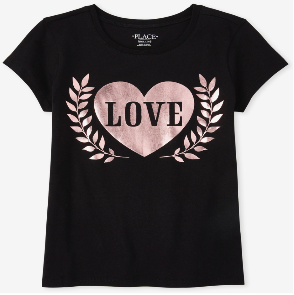 Girls Foil Love Graphic Tee