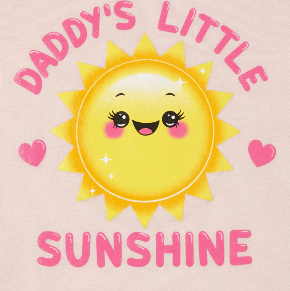 Baby and Toddler Girls Glitter Daddy's Sunshine Graphic T- Shirt