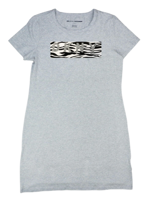 DKNY Sport Women's Zebra Drop Out Logo Cotton Dress