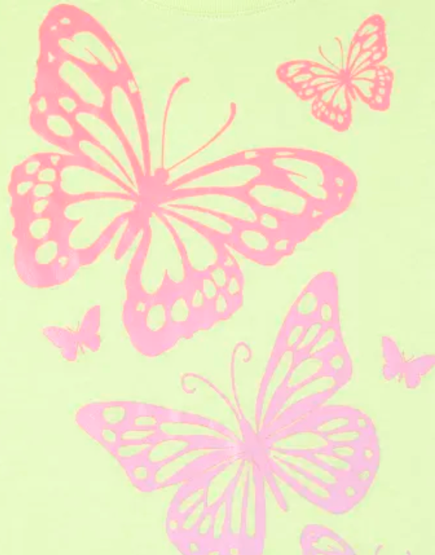 Girls Glitter Butterfly Graphic Tee