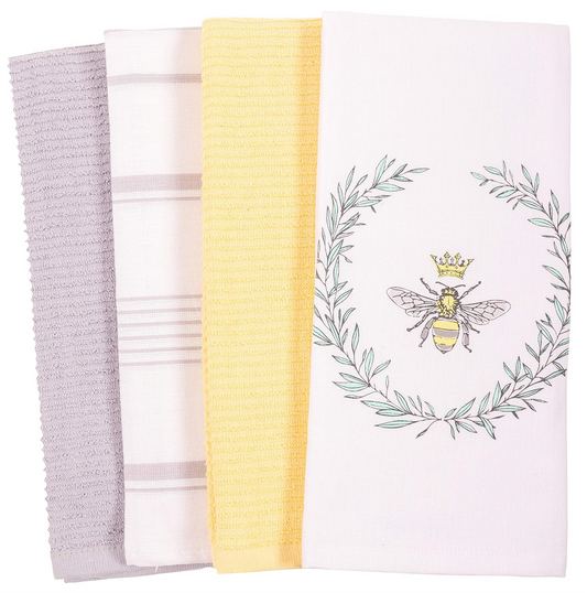 Home Pantry Farmhouse Bee Kitchen Dish Towel 18 x 28 - Set of 4