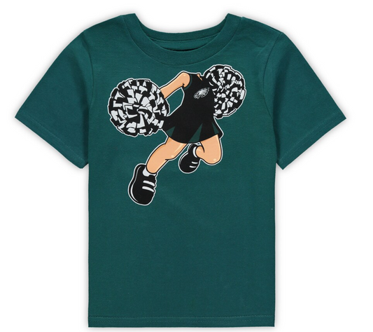 Philadelphia Eagles Girls Toddler Pom Pom Cheer T-Shirt