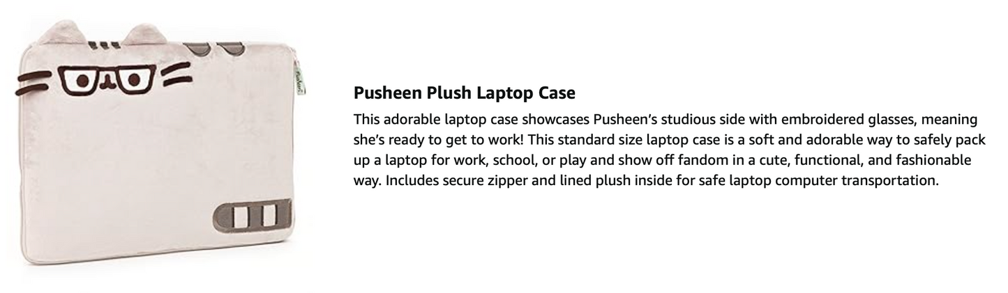 GUND - Pusheen Plush Laptop Computer Soft Case