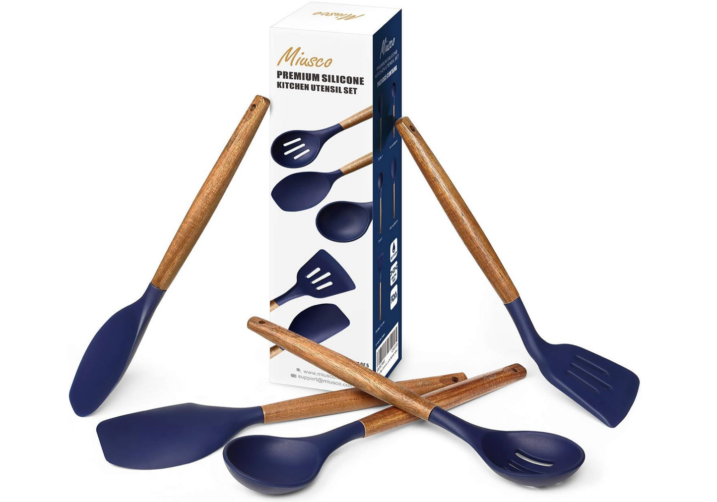 Miusco Non-Stick Silicone Kitchen Utensils Set