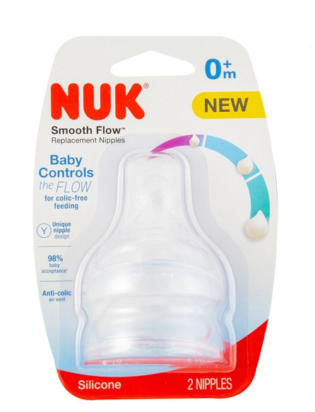 NUK Smooth Flow Anti-Colic Bottle Nipples - 2ct