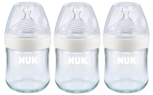 NUK Simply Natural Glass Bottles 4 Oz 3 Pack