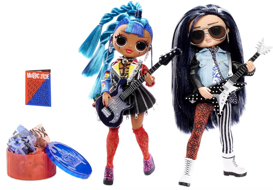 OMG Remix LOL Rocker Boi and Punk Grrrl 2 Pack 2 Fashion Dolls with Music