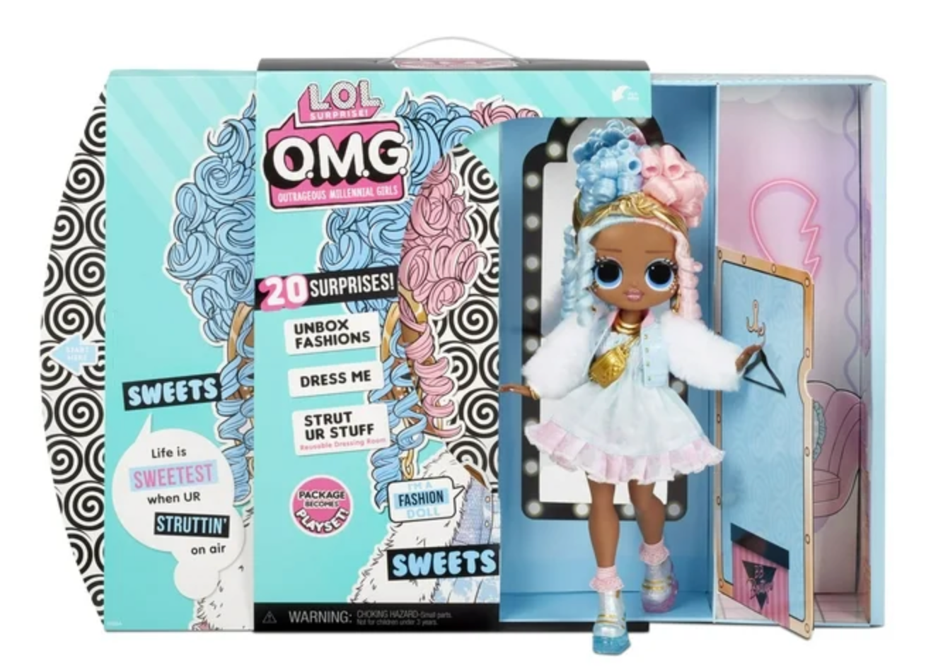 OMG Sweets Fashion Doll - Dress up Doll Set with 20 Surprises