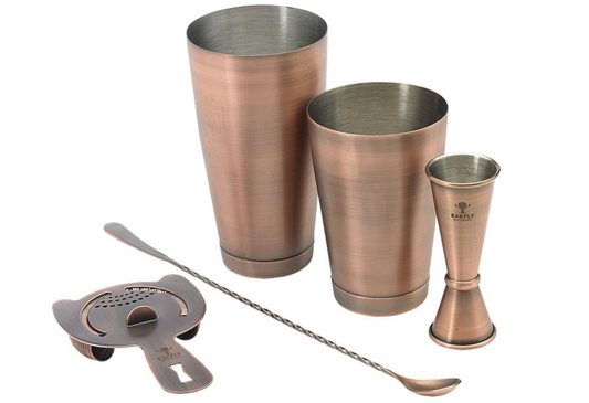 Mercer Culinary M37101ACP Barfly 5-Piece Mixology Basic Set, Antique Copper