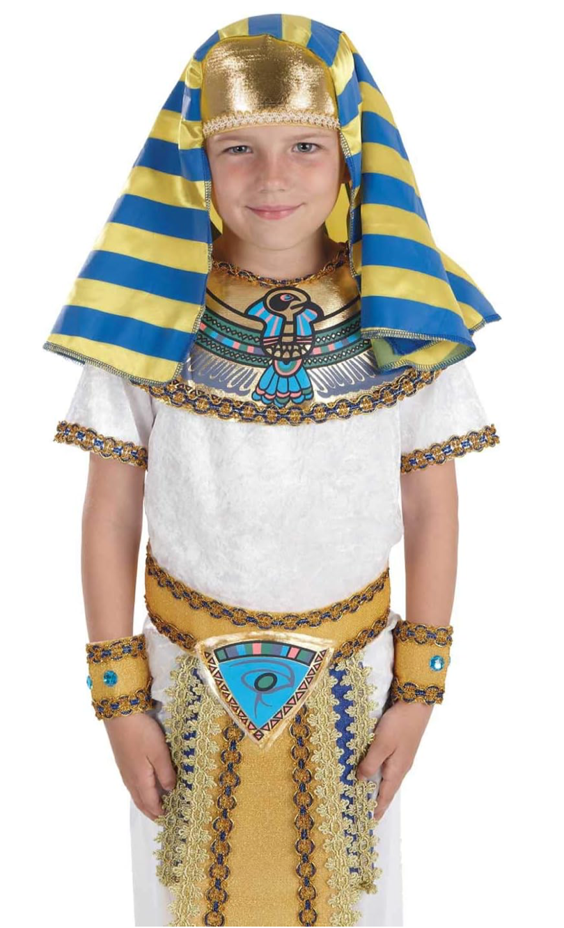 Fun Shack Boys Egyptian Pharaoh Costume Kids King of Egypt Fancy Dress Book Week Halloween White M