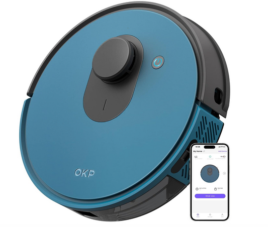 OKP Robot Vacuum Cleaner for Hard Floors, Blue