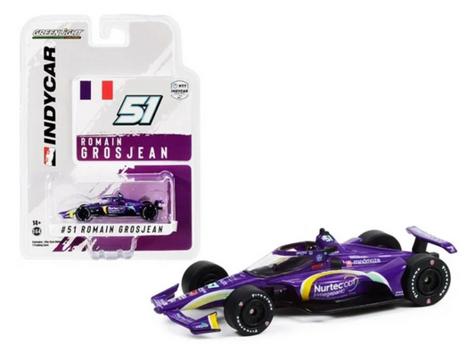 Dallara IndyCar #51 Romain Grosjean Nurtec ODT Dale Coyne Racing NTT IndyCar Series (2021) 1/64 Diecast Model Car Greenlight