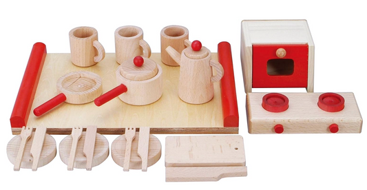 Toaster oven wooden toy set (japan import)