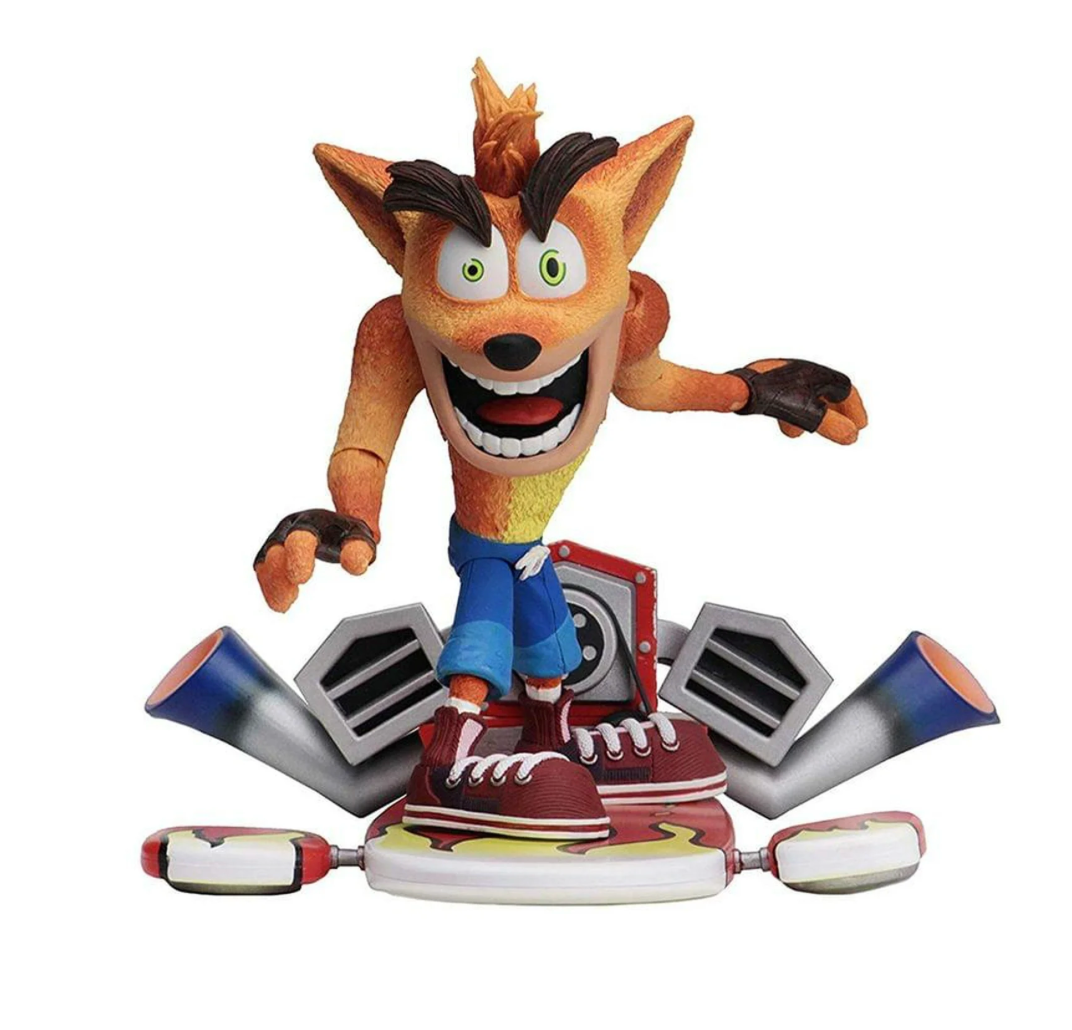 NECA Crash Bandicoot - 7” Scale Action Figure - Deluxe Crash with Jet Board