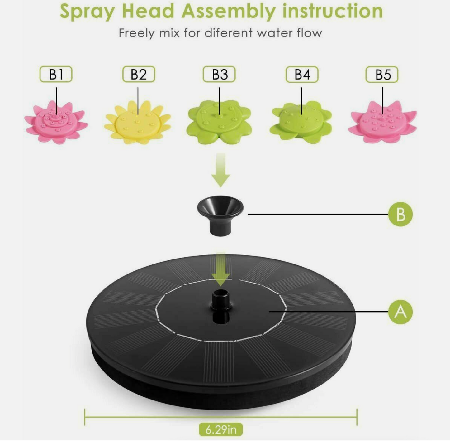 Petaloid Solar Power Fountain 1.4W Pump