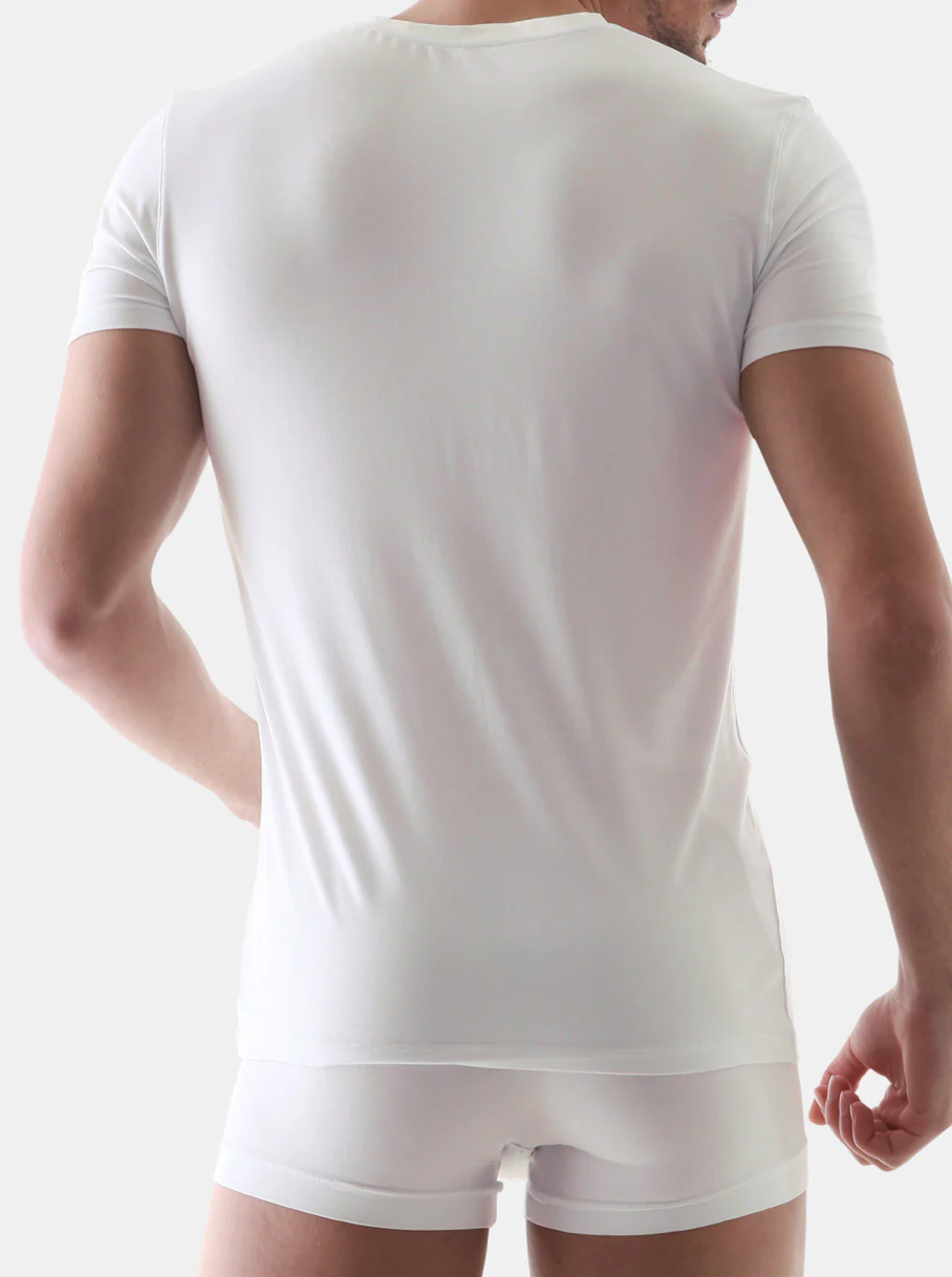 DAVID ARCHY 3 Packs Soft Micro Modal V-Neck Undershirts, White T-Shirt