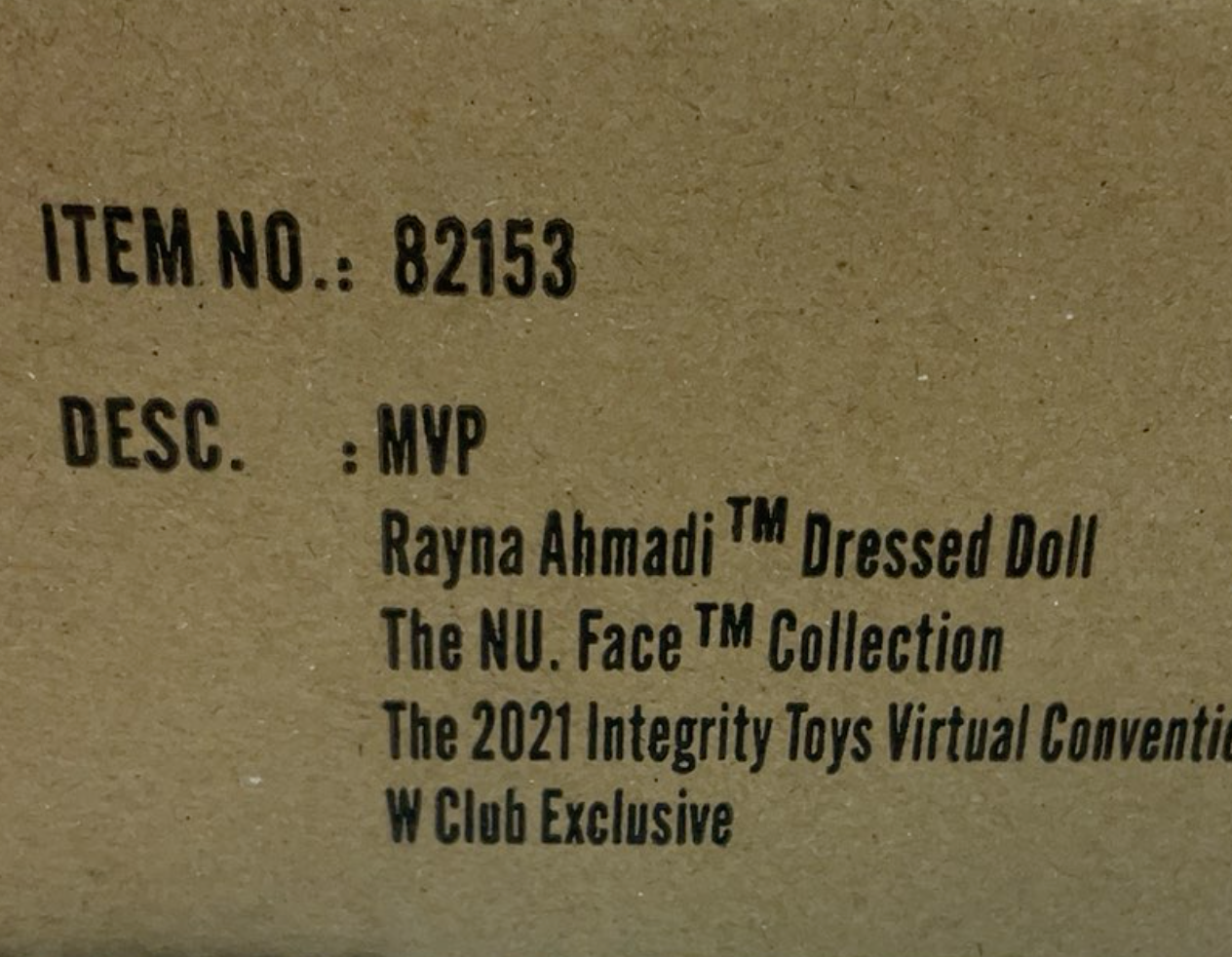 Integrity Toys MVP RAYNA AHMADI NuFace Dressed Doll