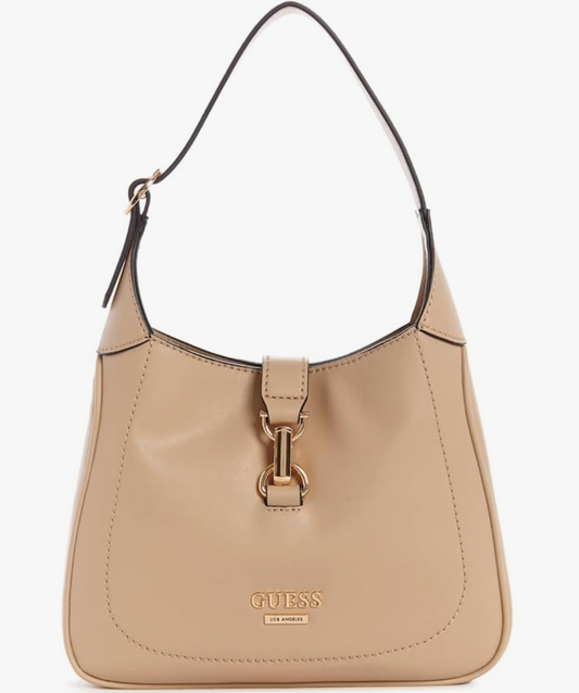 GUESS Factory Stillwater Top Zip Shoulder Bag Color: Sand