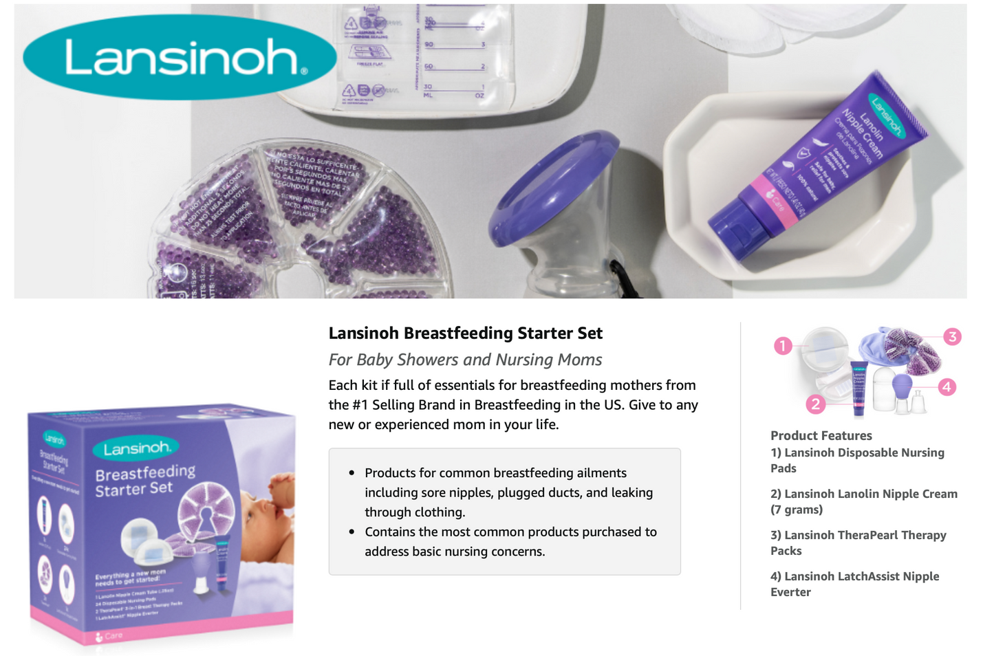 Lansinoh Breastfeeding Starter Set