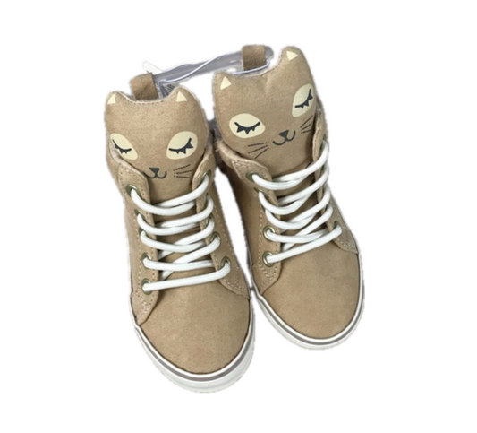 Sueded Kitty High-Top Sneakers For Toddler Girls