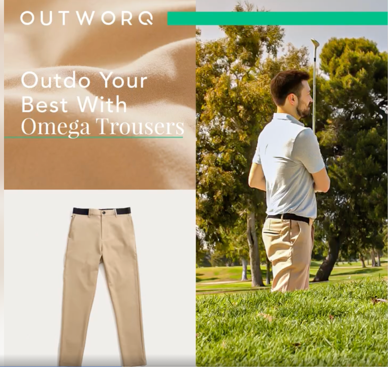 Outworq Men's Omega Pants OP-KHAKI